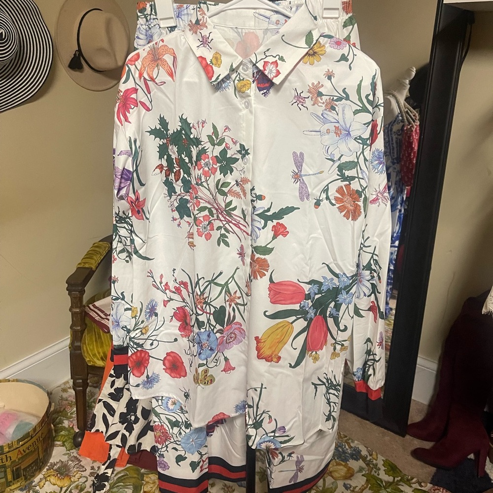 floral outfit sure to make a statement.